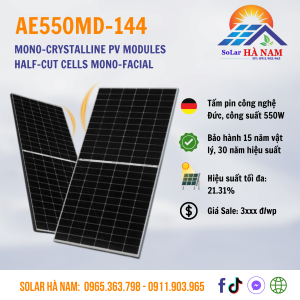 Tấm pin Năng lượng mặt trời AE solar 550W - AE550MD-144