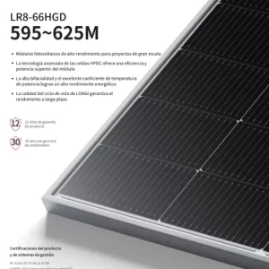Tấm pin năng lượng mặt trời Longi LR8-66 HGD 615W