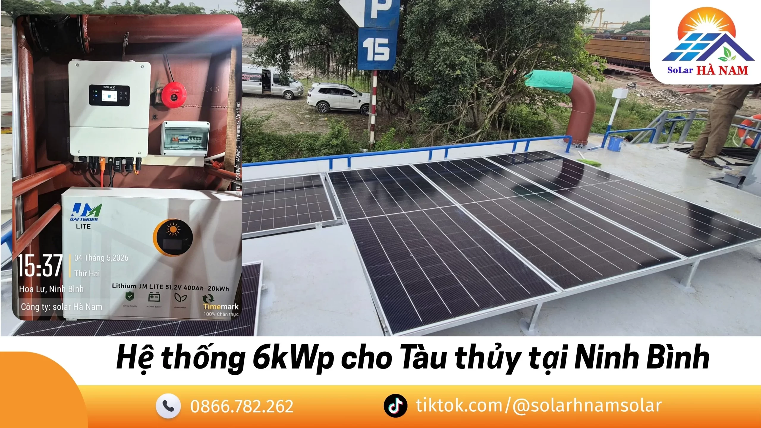 Điện mặt trời tàu thủy 6kWp tại Ninh Bình