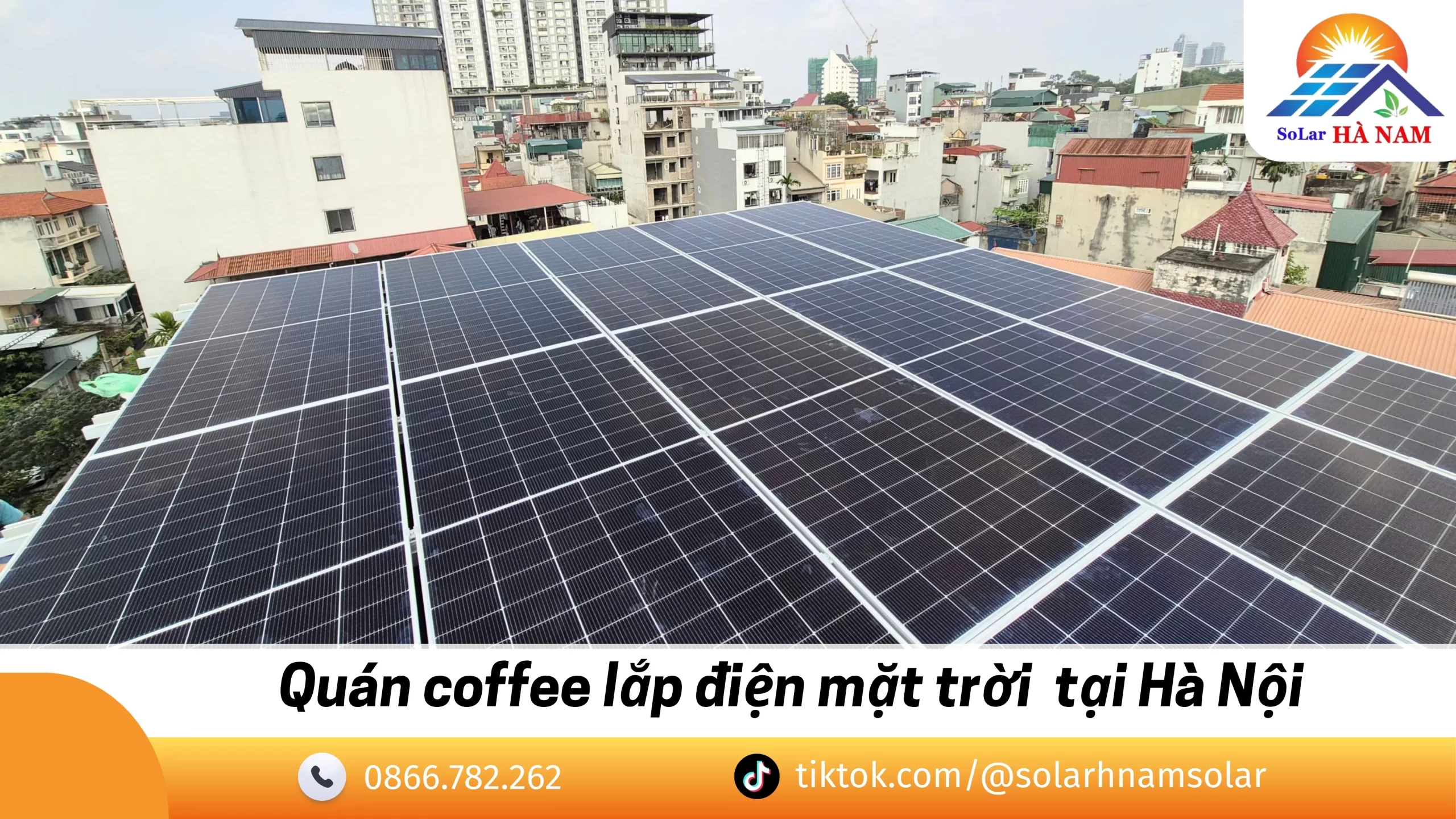 Quán coffee lắp điện mặt trời 15kW tiết kiệm chi phí